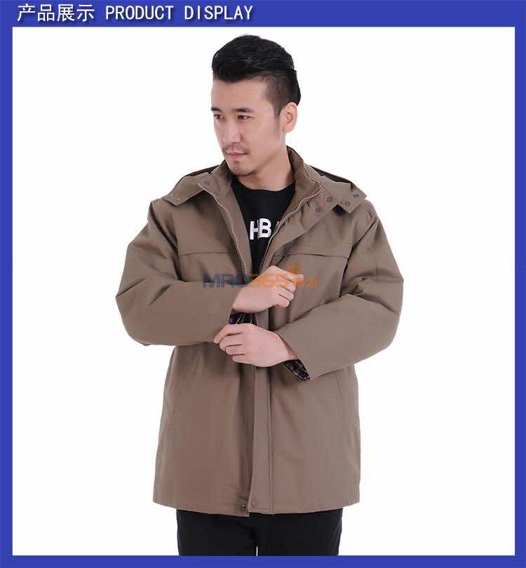 漢盾JSHD158-1 全棉卡其中長款棉服